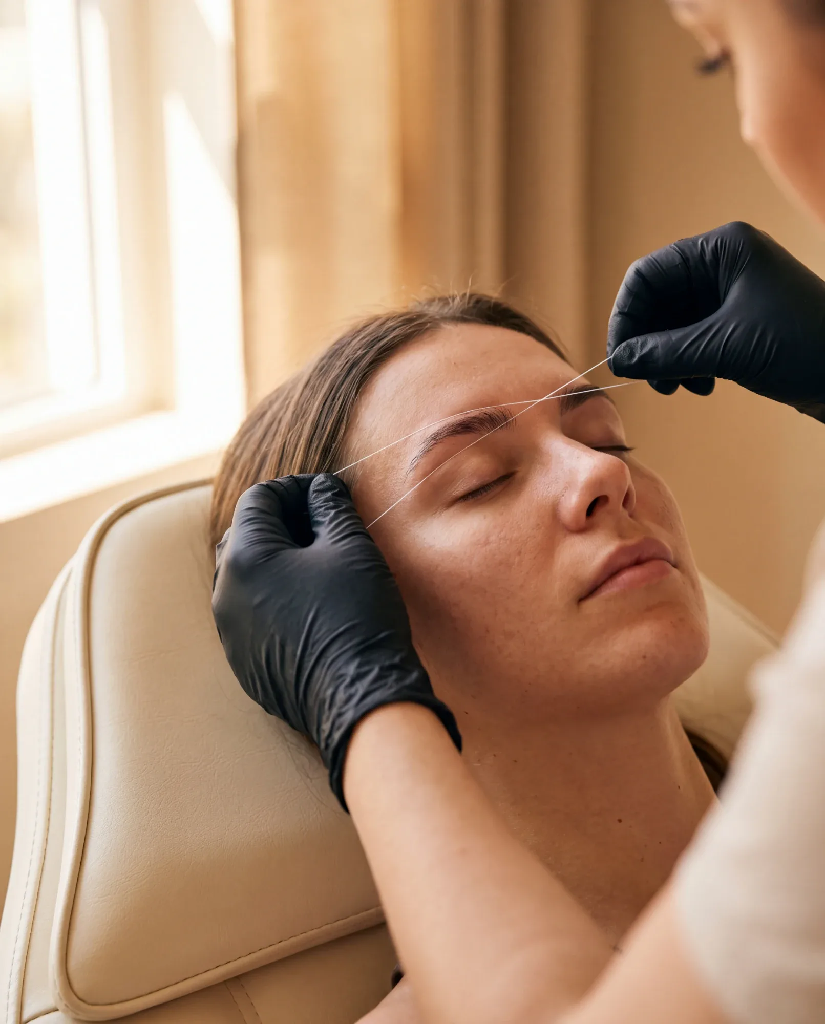 Brow mapping with a fine thread